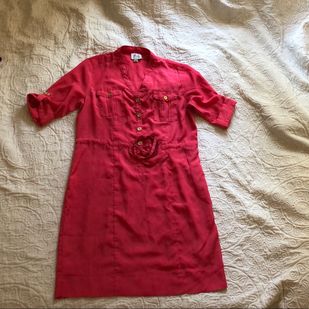 Never worn this coral fuchsia pink Dress Beige eci